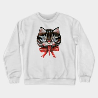 Cute black cat Krampus face Crewneck Sweatshirt